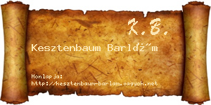 Kesztenbaum Barlám névjegykártya